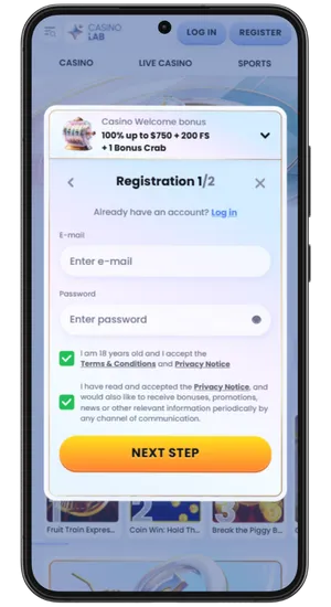 Register in casino to play Chicken Road